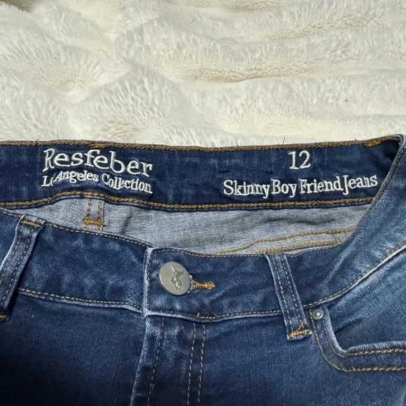 Resfeber Distressed Boyfriend Jeans Rolled Cuff Size 12 - Picture 3 of 5